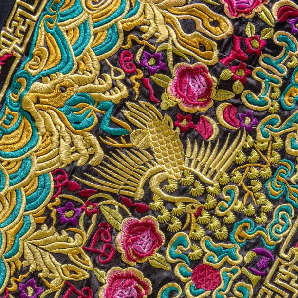 Royal Black Embroidered Cotton Kurta