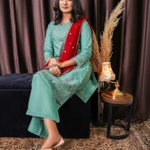 Emerald Green Festive Jacquard Kurta
